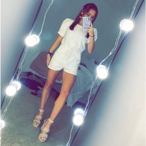 Gianni Bini white jean romper - S/XS